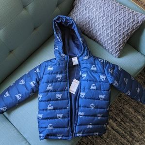Hooded Puffy Coat with Trains 4T - 5T